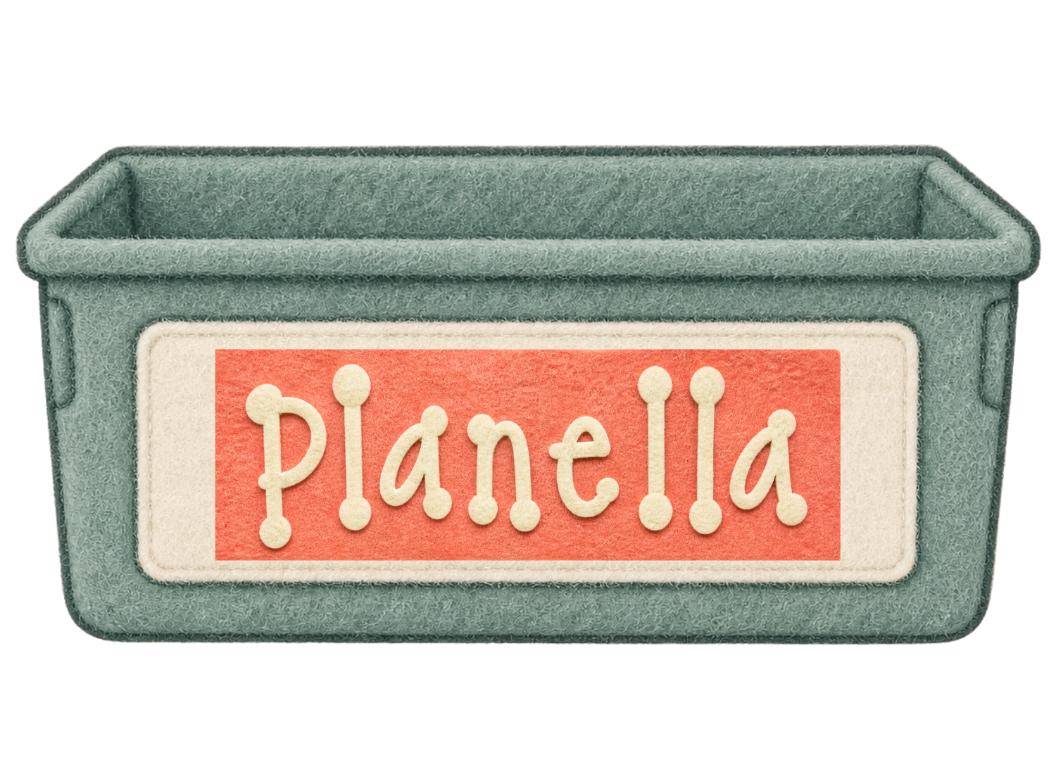 A felt classroom cubby — the Planella mark
