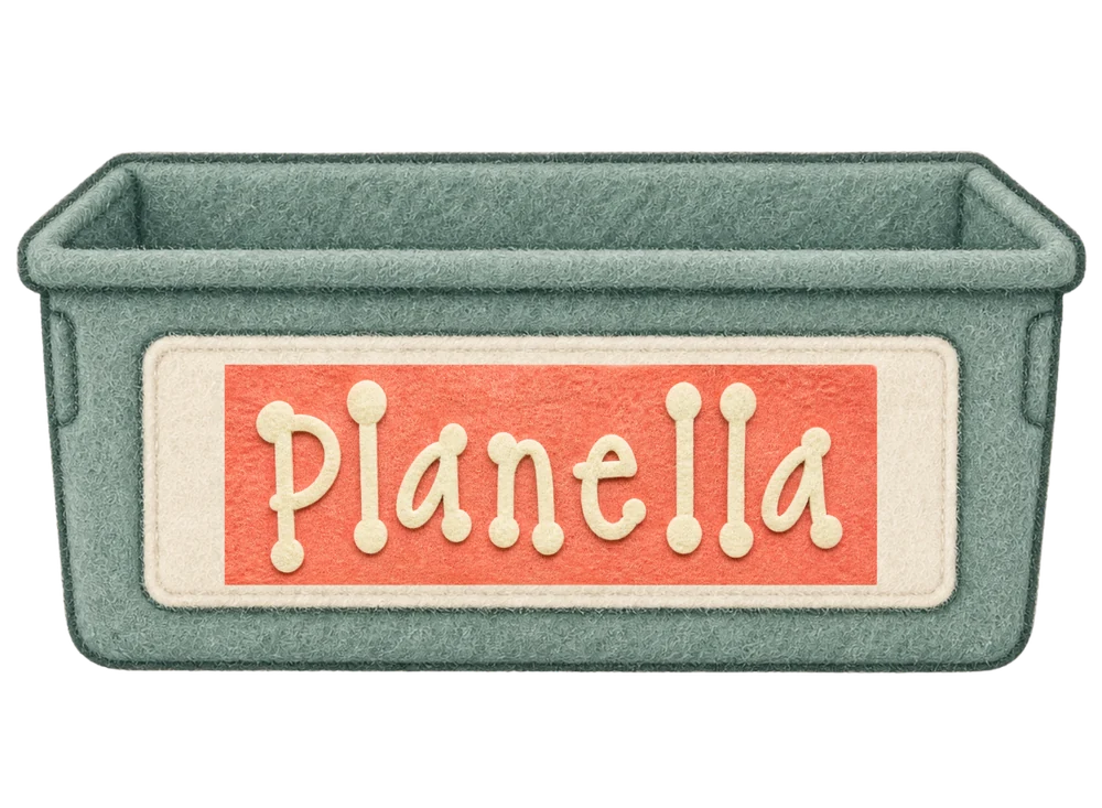 A felt classroom cubby, the Planella mark